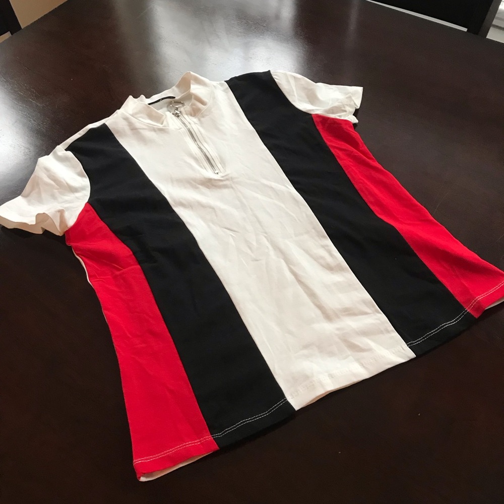 Brand new multicolor zip shirt